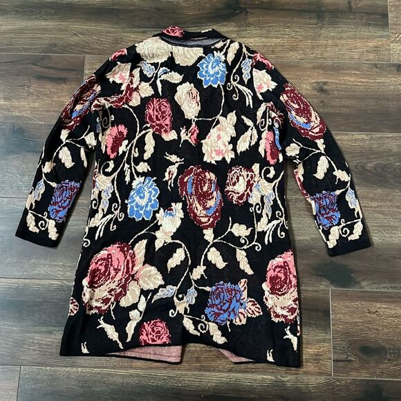 Soft Surroundings Cardigan Size Small Petite Floral Button Front Long Sweater - Picture 7 of 7